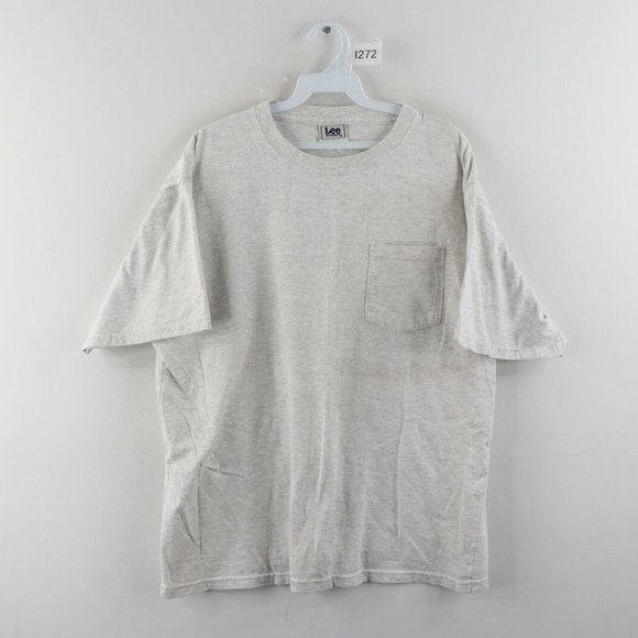 Vintage Streetwear Blank Short Sleeve Shirt Gray - Picture 1 of 8